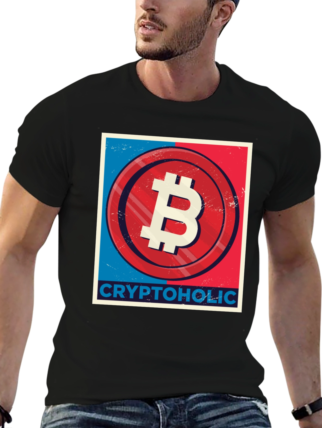 CryptoHolic Bitcoin Graphic Tee - Black