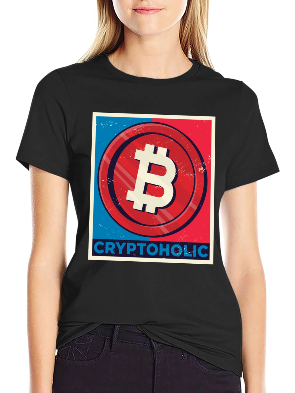 CryptoHolic Bitcoin Graphic Tee - Black