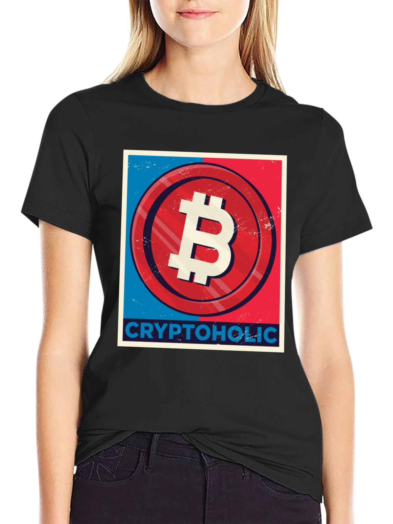 CryptoHolic Bitcoin Graphic Tee - Black