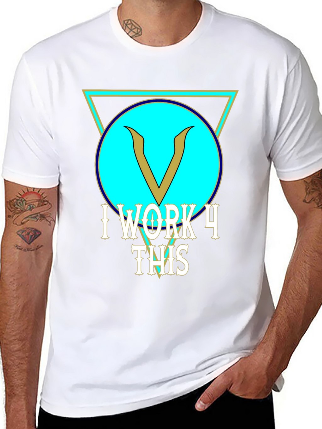 I Work 4 This Black Graphic Tee