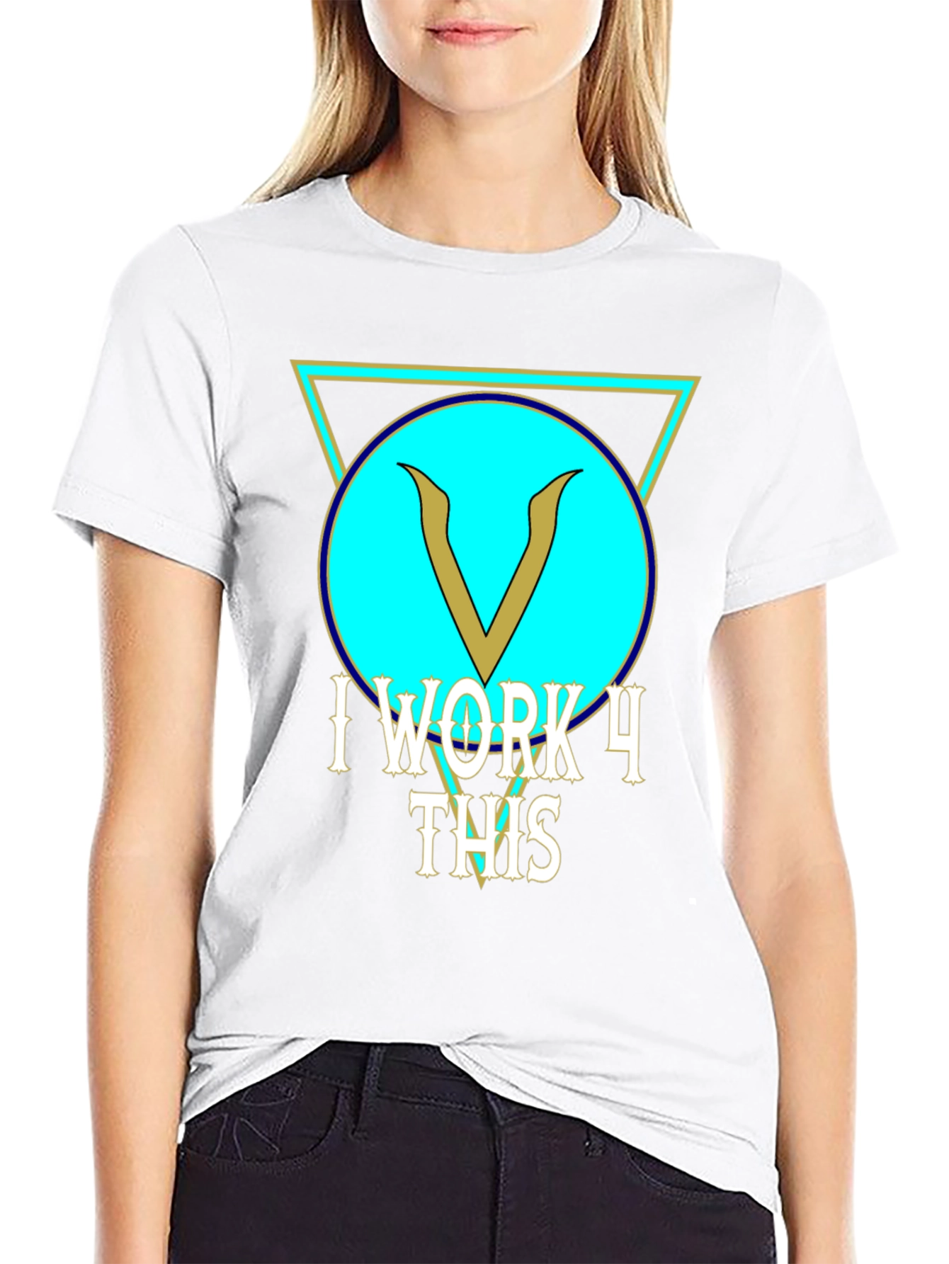 I Work 4 This Black Graphic Tee