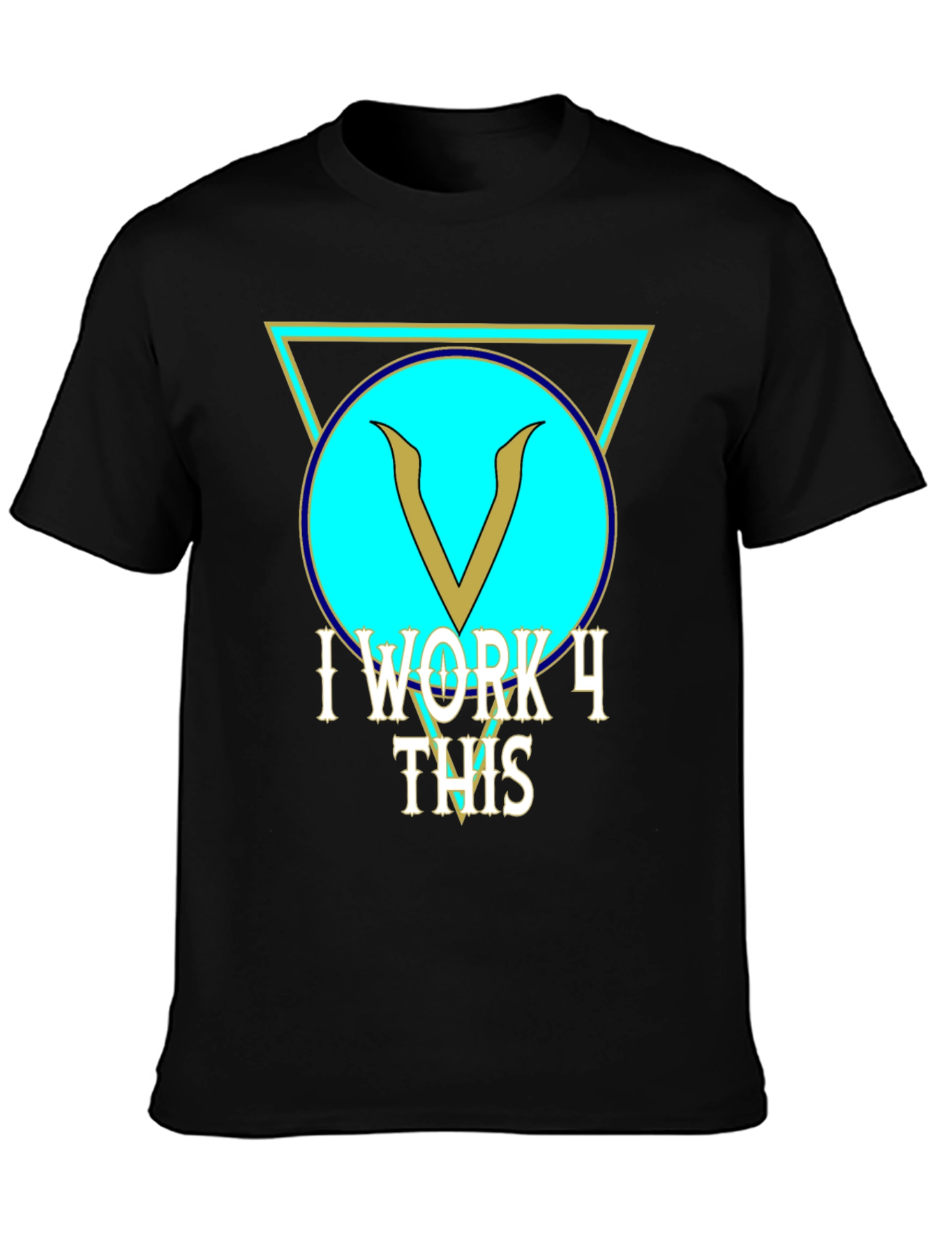 I Work 4 This Black Graphic Tee