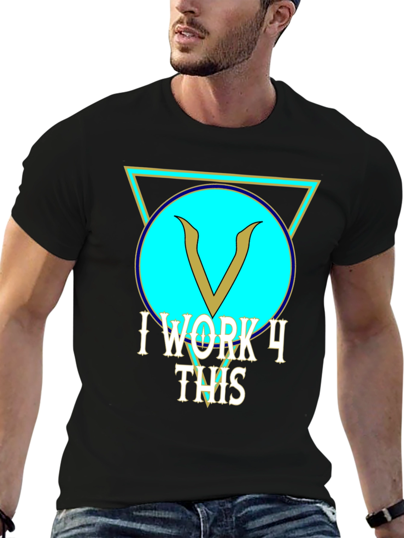 I Work 4 This Black Graphic Tee