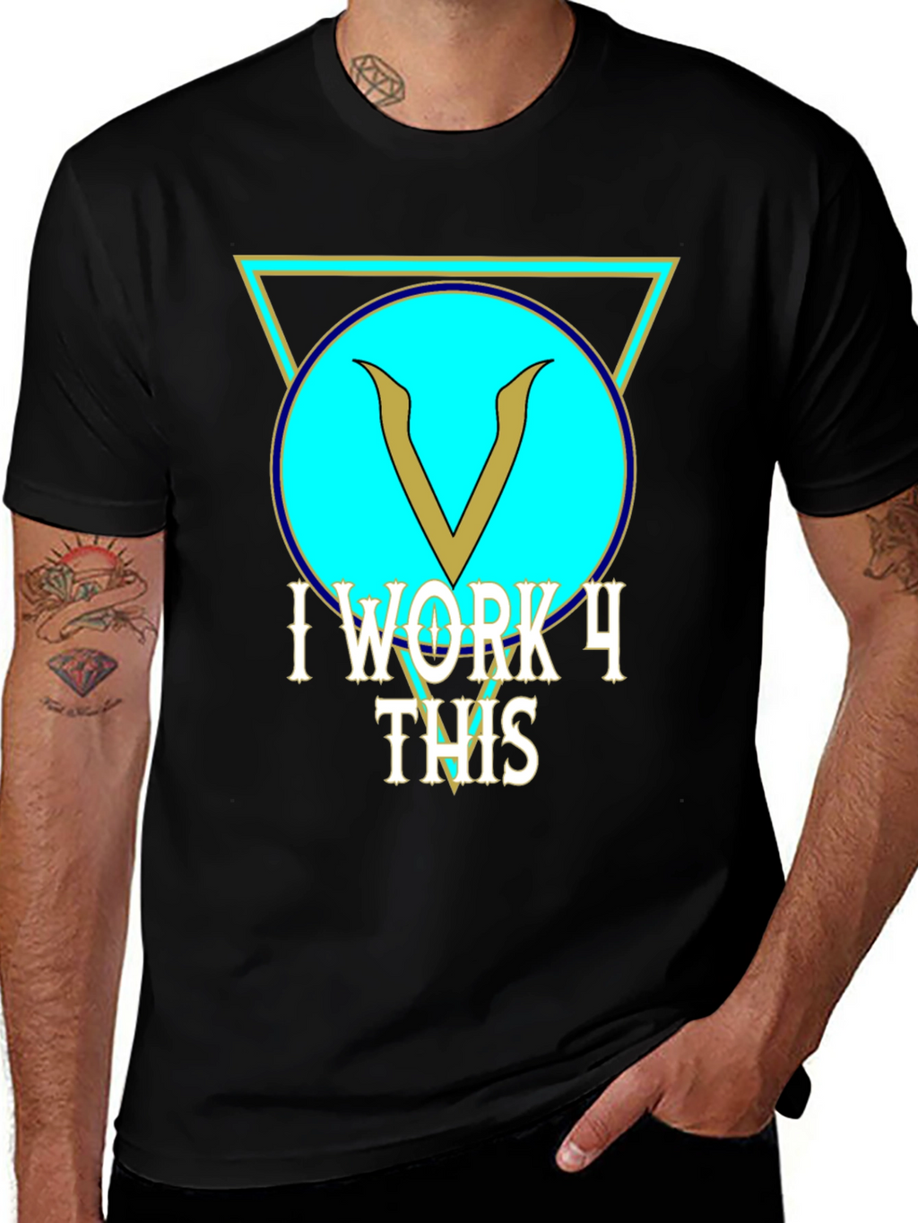 I Work 4 This Black Graphic Tee