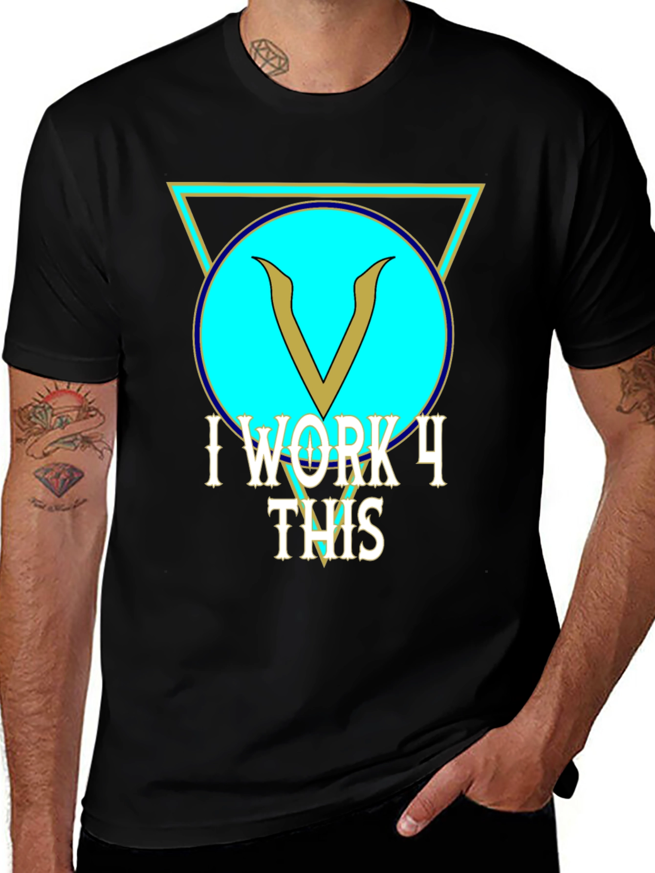 I Work 4 This Black Graphic Tee