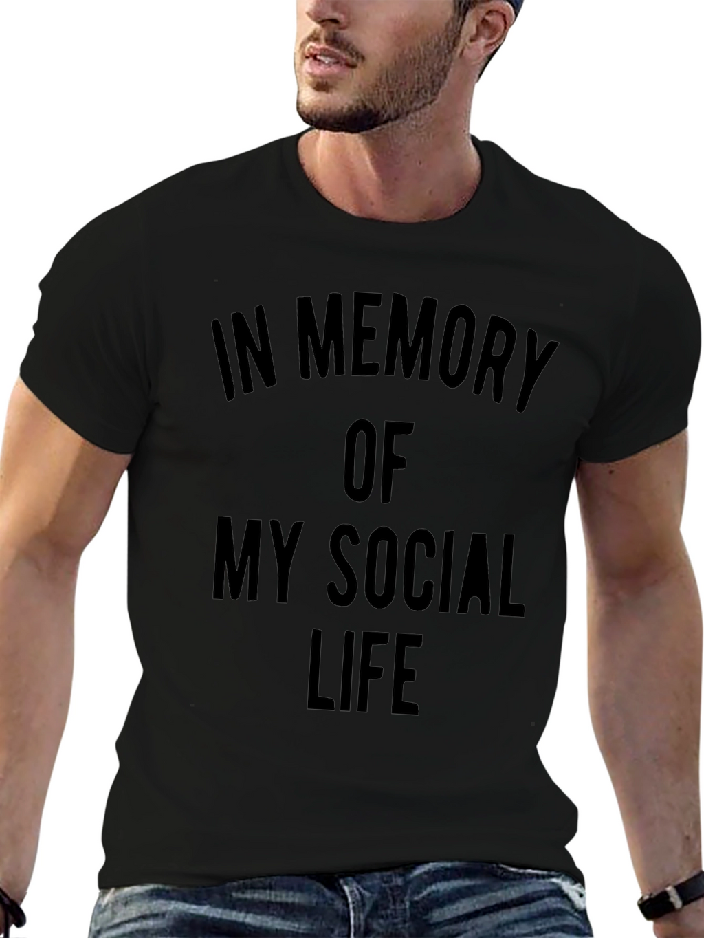 In Memory of My Social Life Graphic T-Shirt