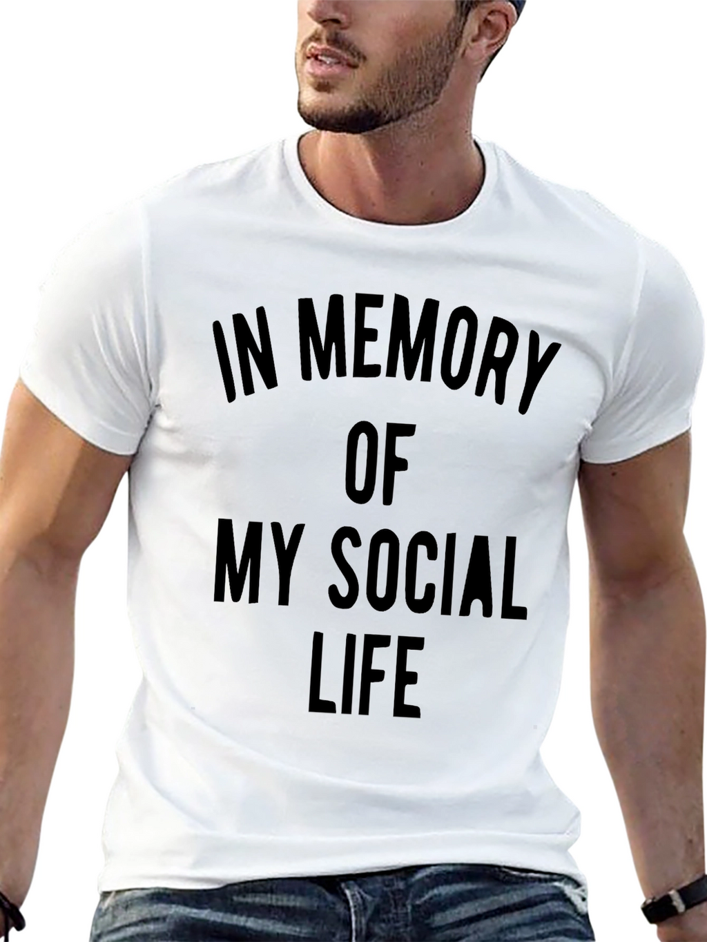 In Memory of My Social Life Graphic T-Shirt