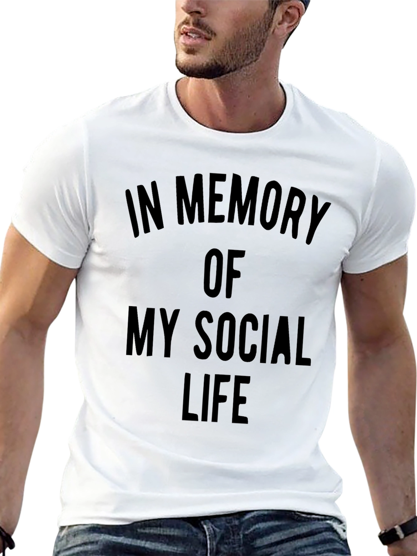 In Memory of My Social Life Graphic T-Shirt