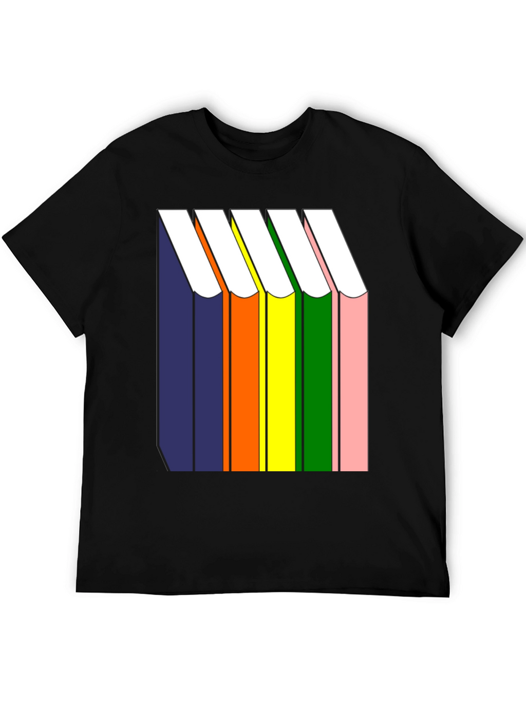 Rainbow Book Stack T-Shirt - Graphic Tee