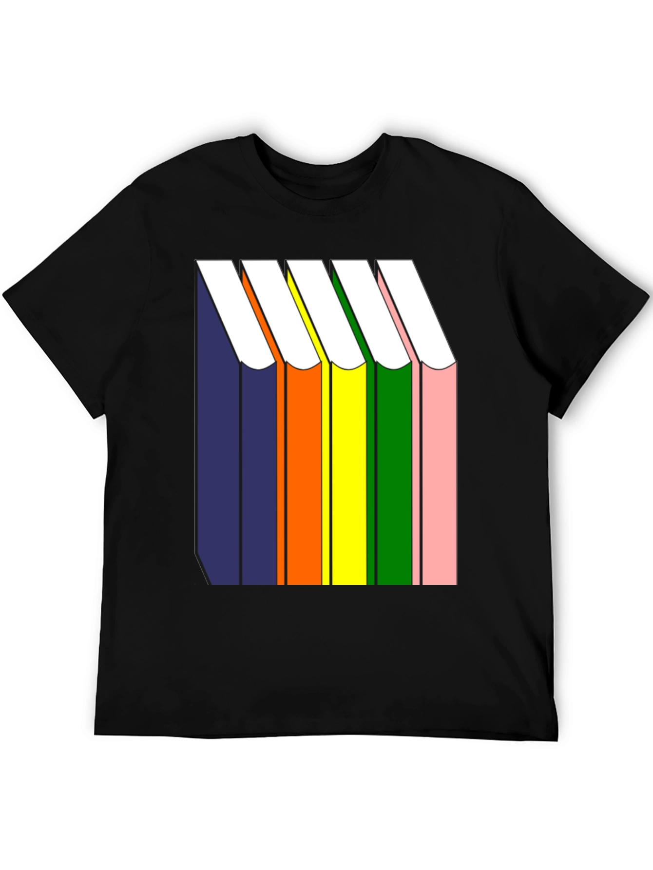 Rainbow Book Stack T-Shirt - Graphic Tee