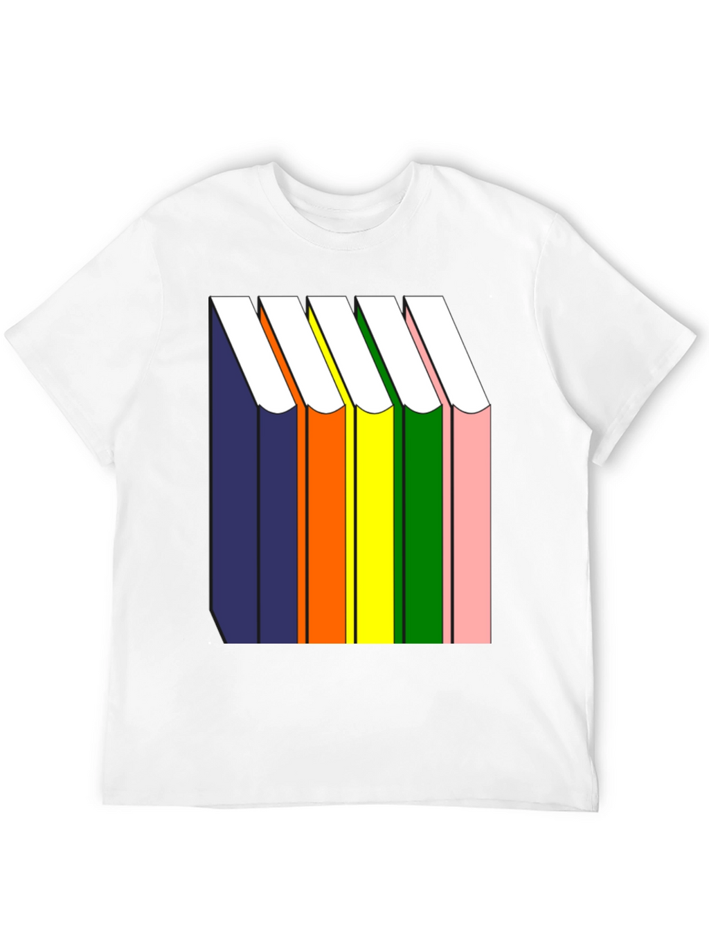 Rainbow Book Stack T-Shirt - Graphic Tee