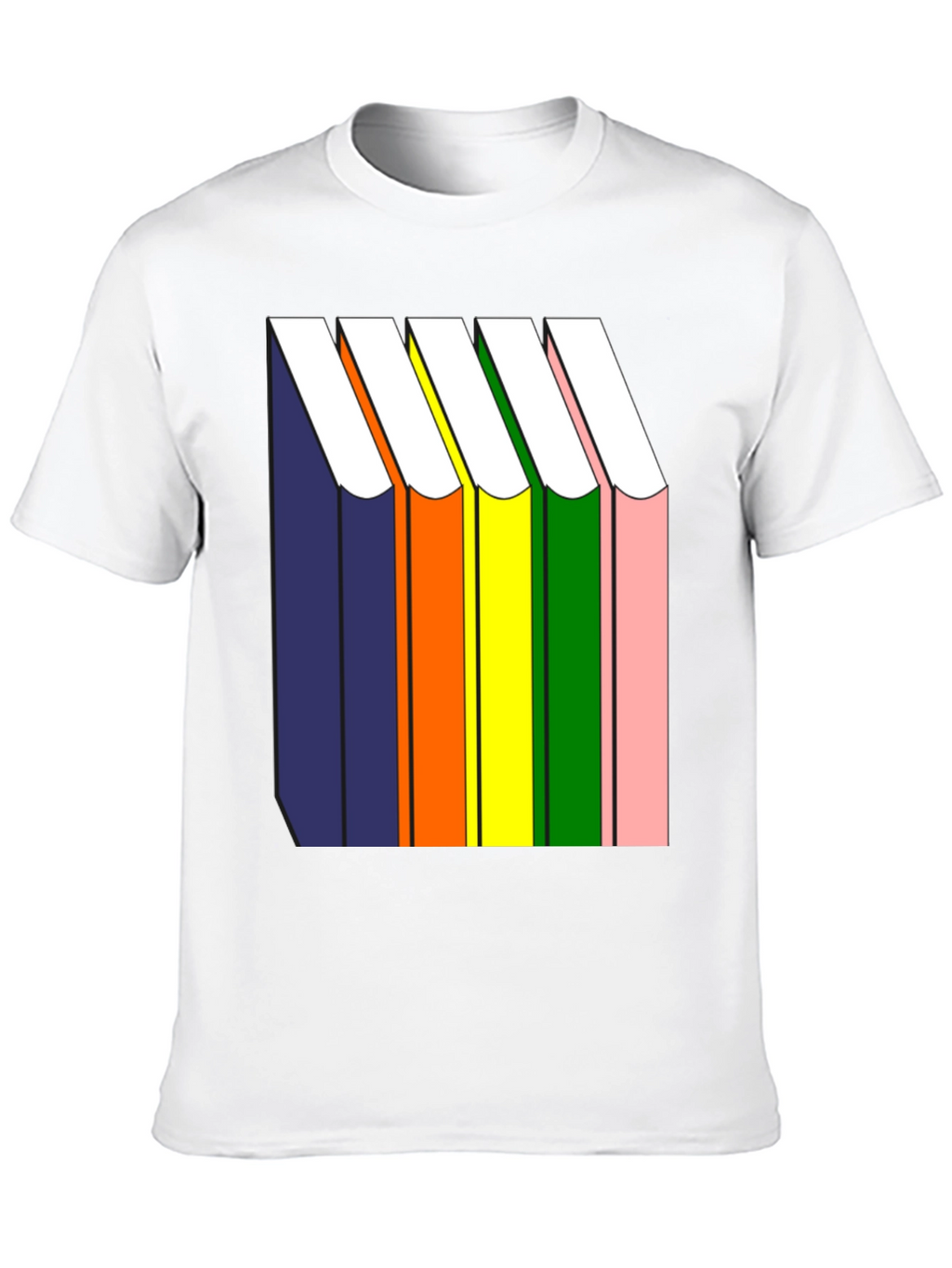 Rainbow Book Stack T-Shirt - Graphic Tee