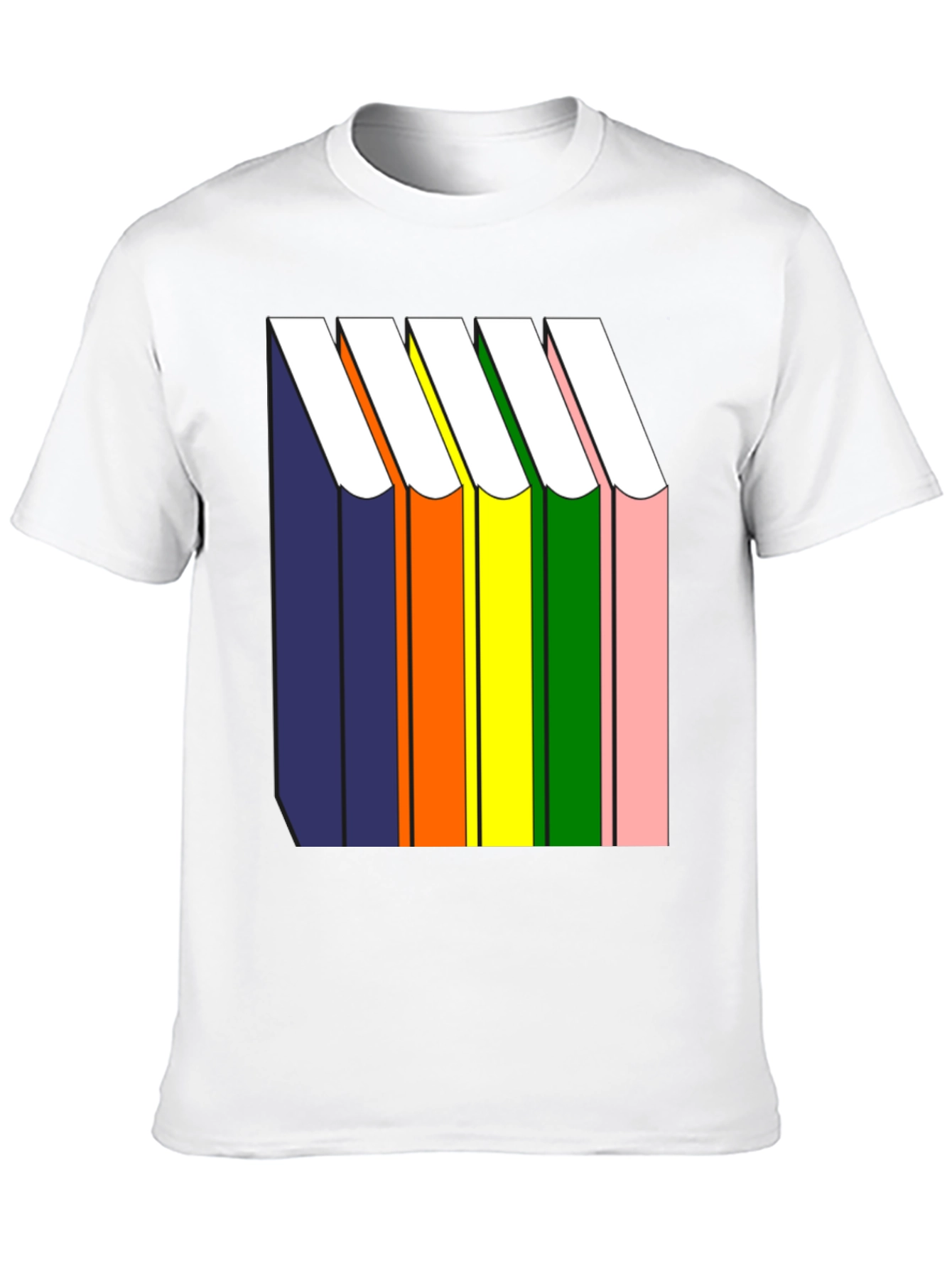 Rainbow Book Stack T-Shirt - Graphic Tee