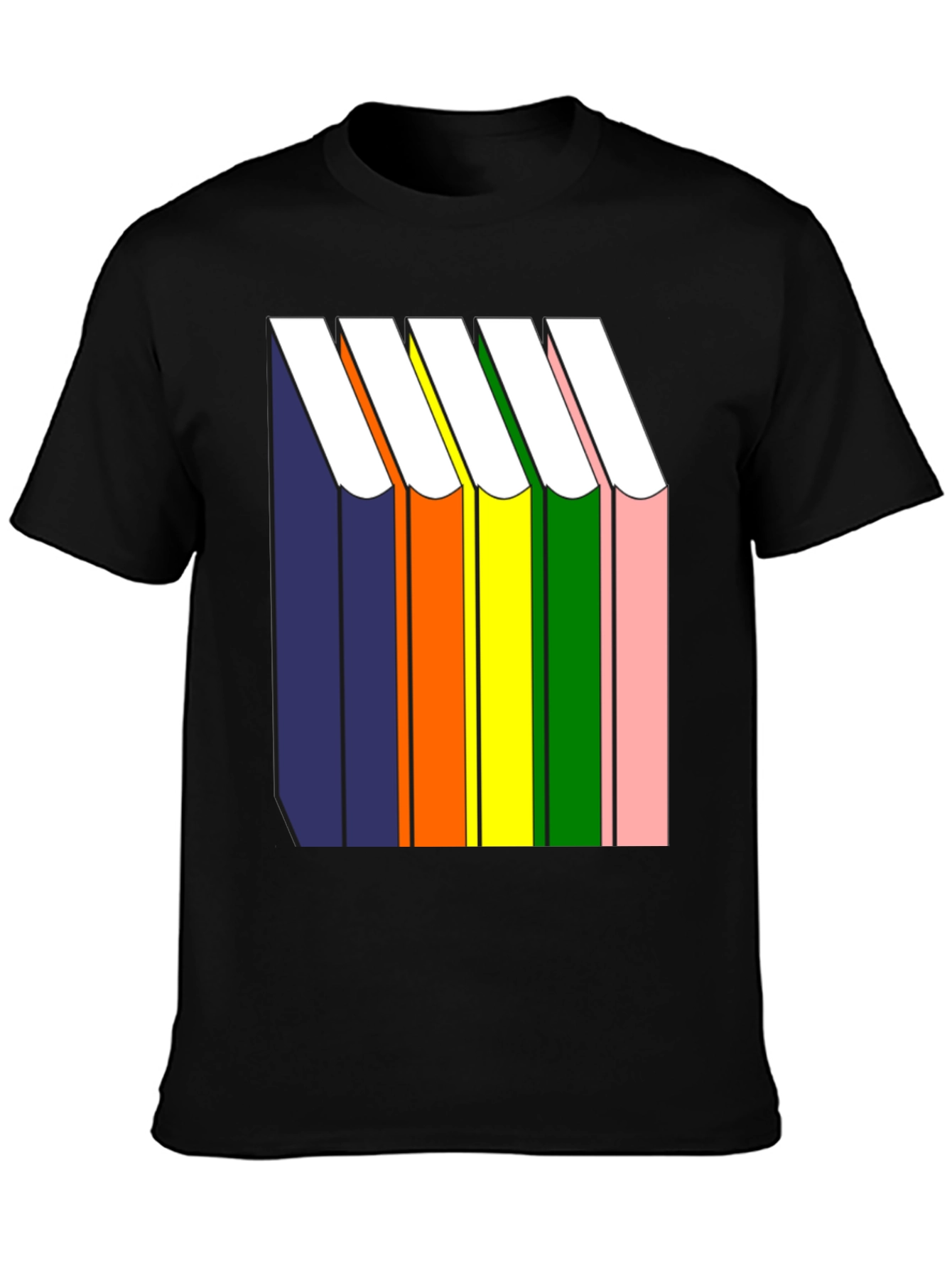 Rainbow Book Stack T-Shirt - Graphic Tee