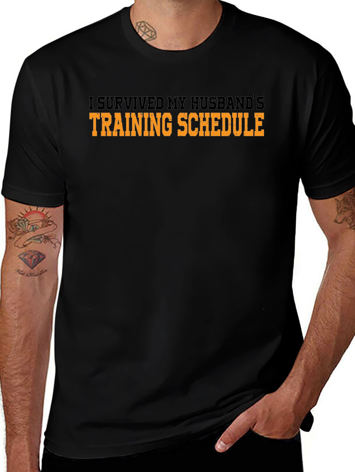 I Survived My Husbands Training Schedule T-Shirt