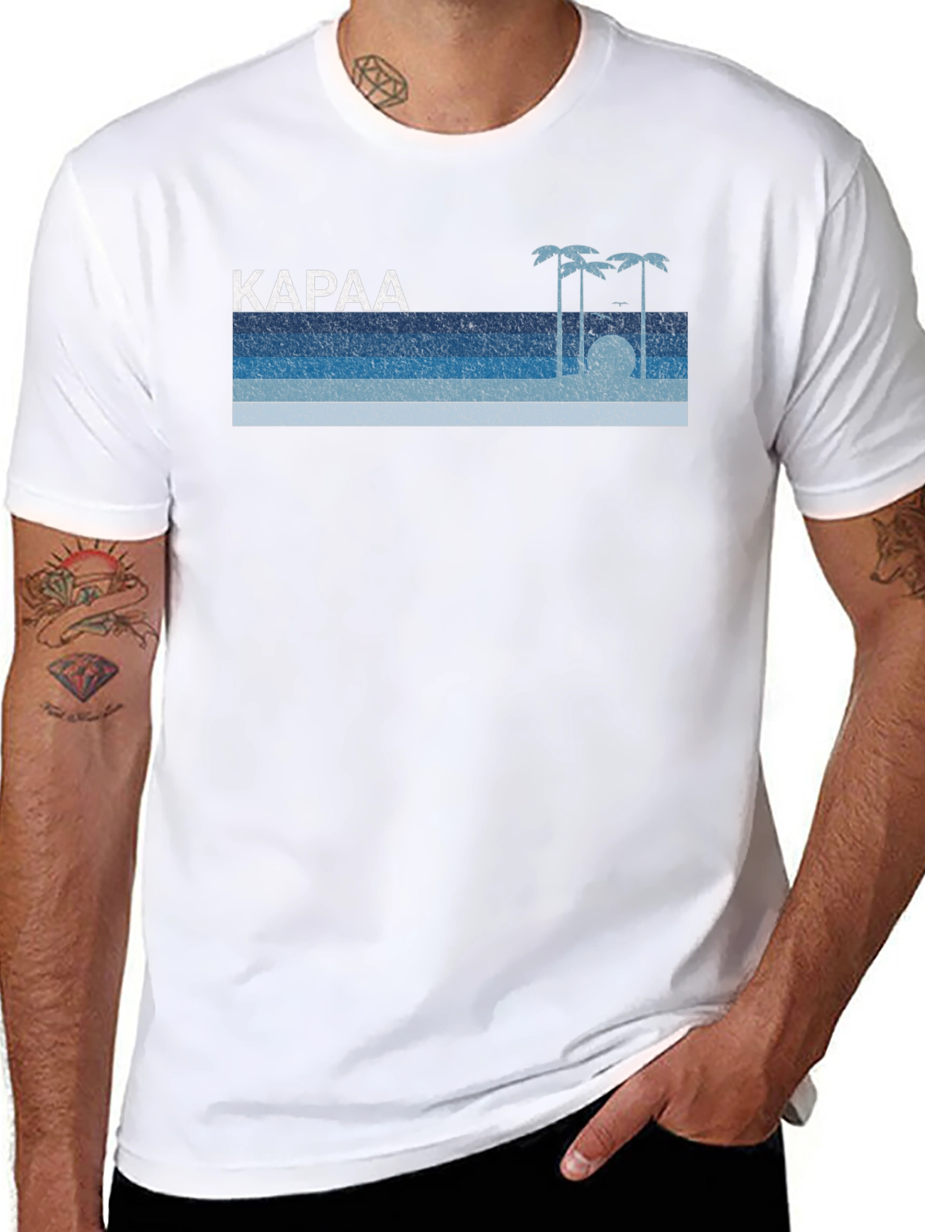 Kapaa Retro Palm Tree T-Shirt