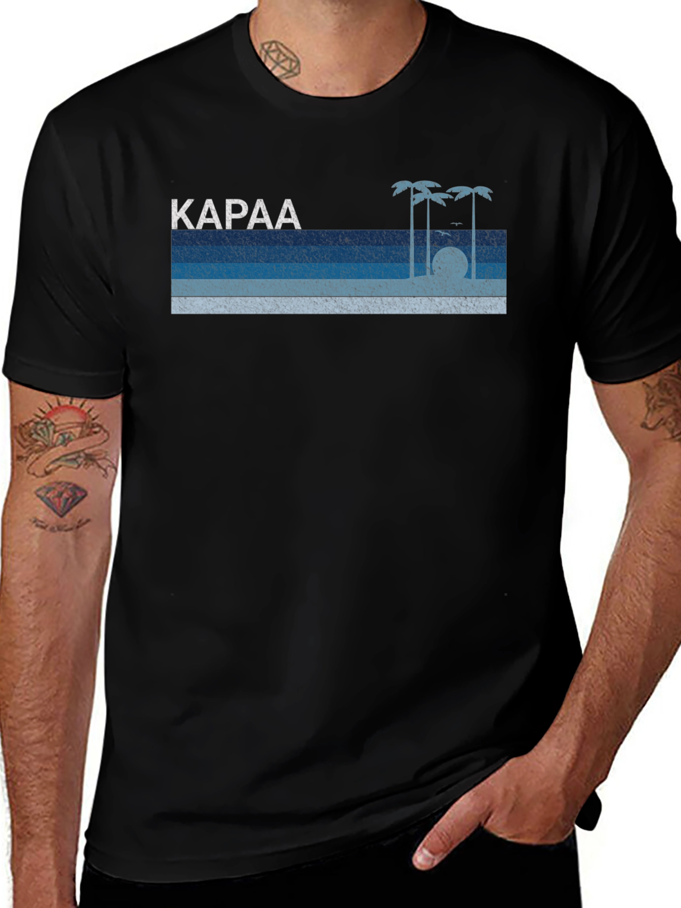 Kapaa Retro Palm Tree T-Shirt