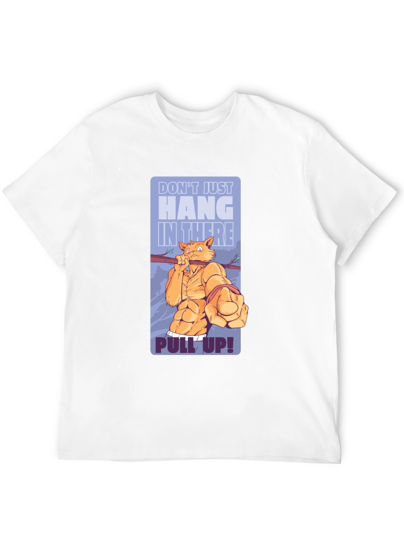 Motivational Cat Workout Graphic T-Shirt