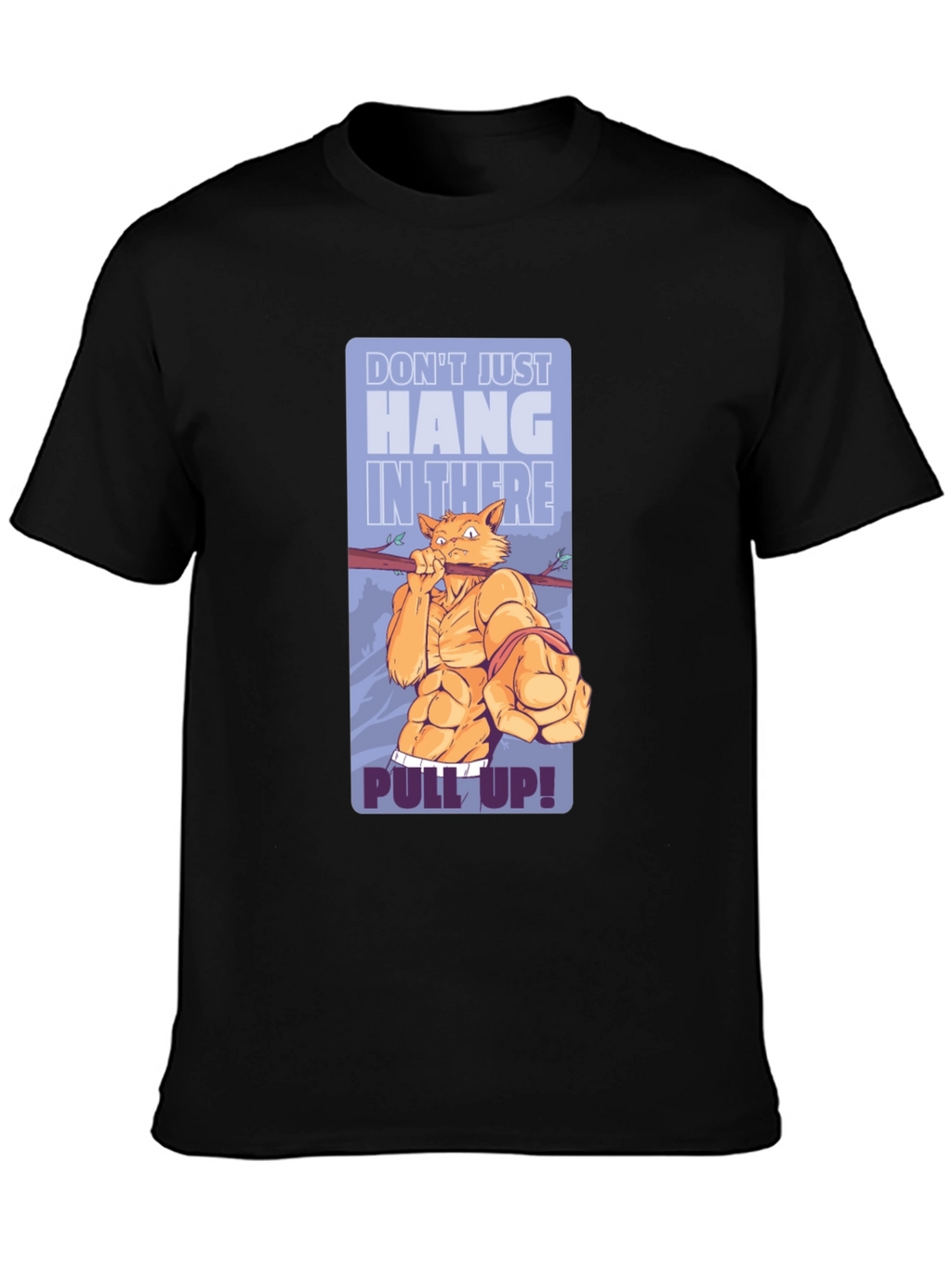 Motivational Cat Workout Graphic T-Shirt