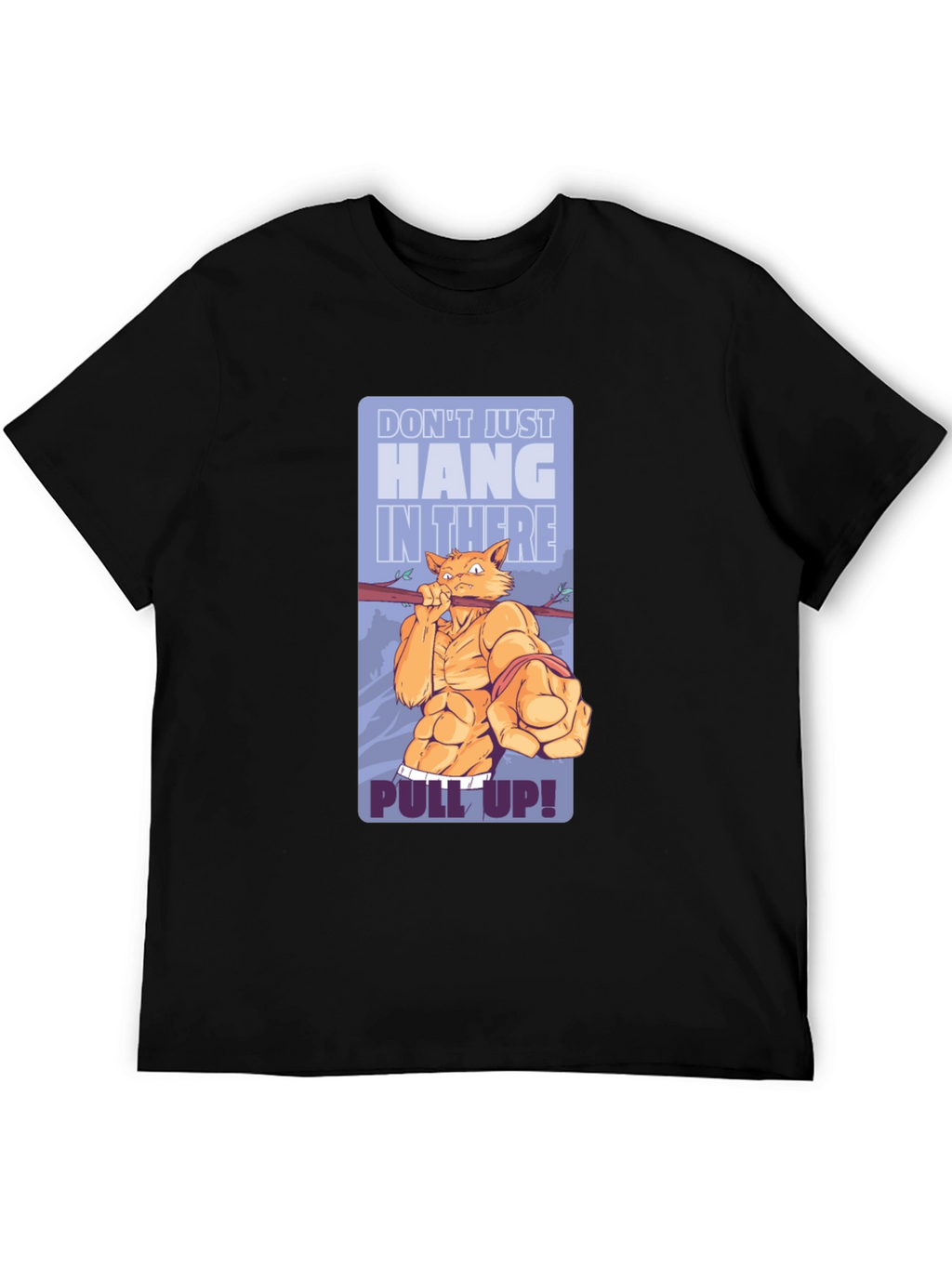 Motivational Cat Workout Graphic T-Shirt
