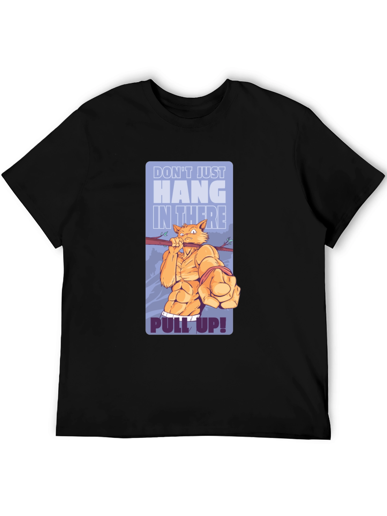 Motivational Cat Workout Graphic T-Shirt