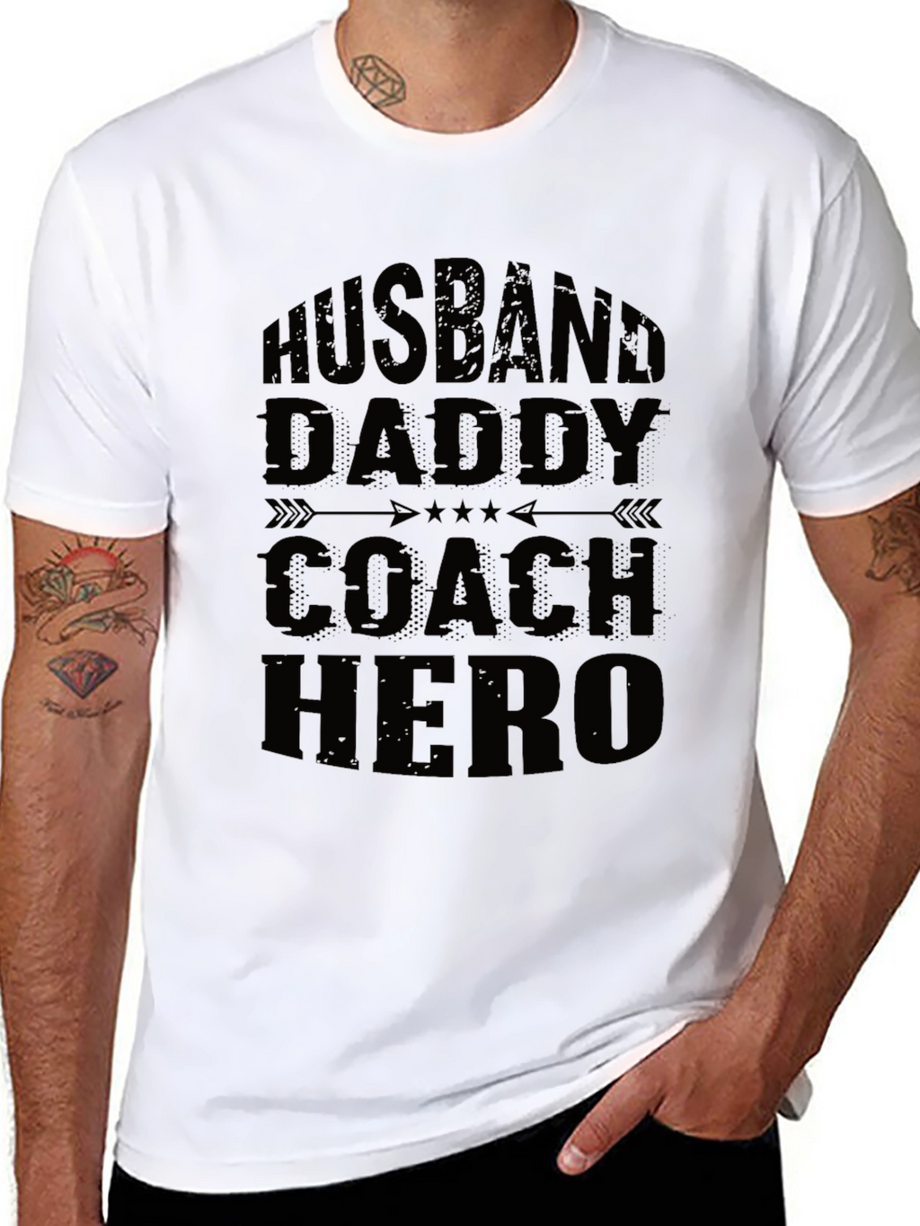 Husband Daddy Coach Hero Graphic Tee