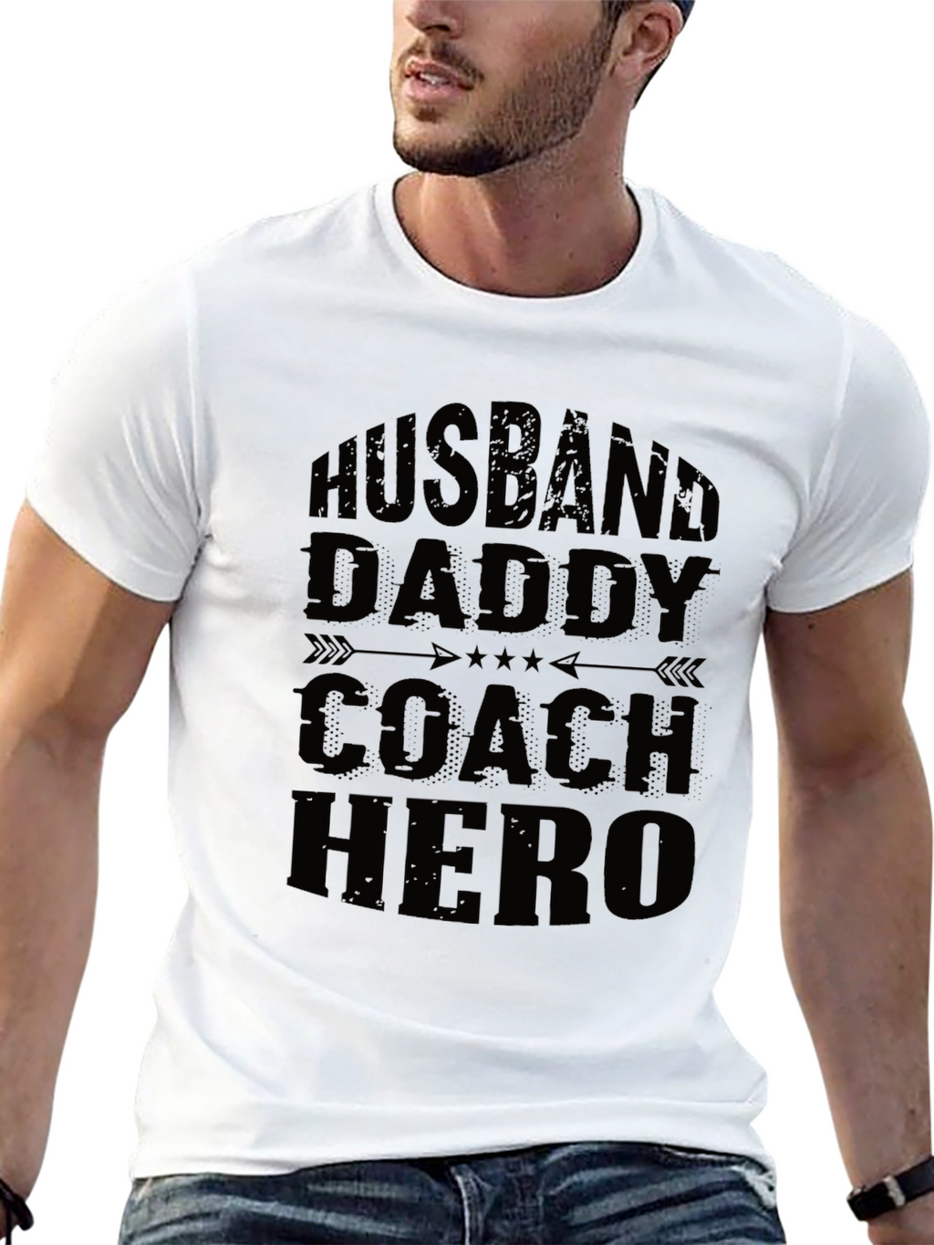 Husband Daddy Coach Hero Graphic Tee