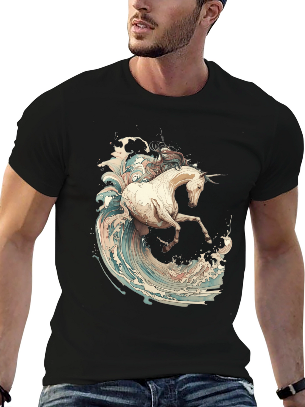 Unicorn Wave Rider Graphic T-Shirt