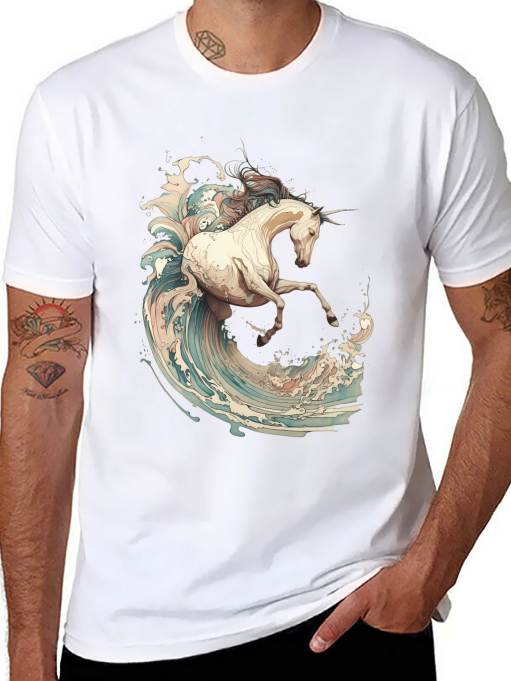 Unicorn Wave Rider Graphic T-Shirt