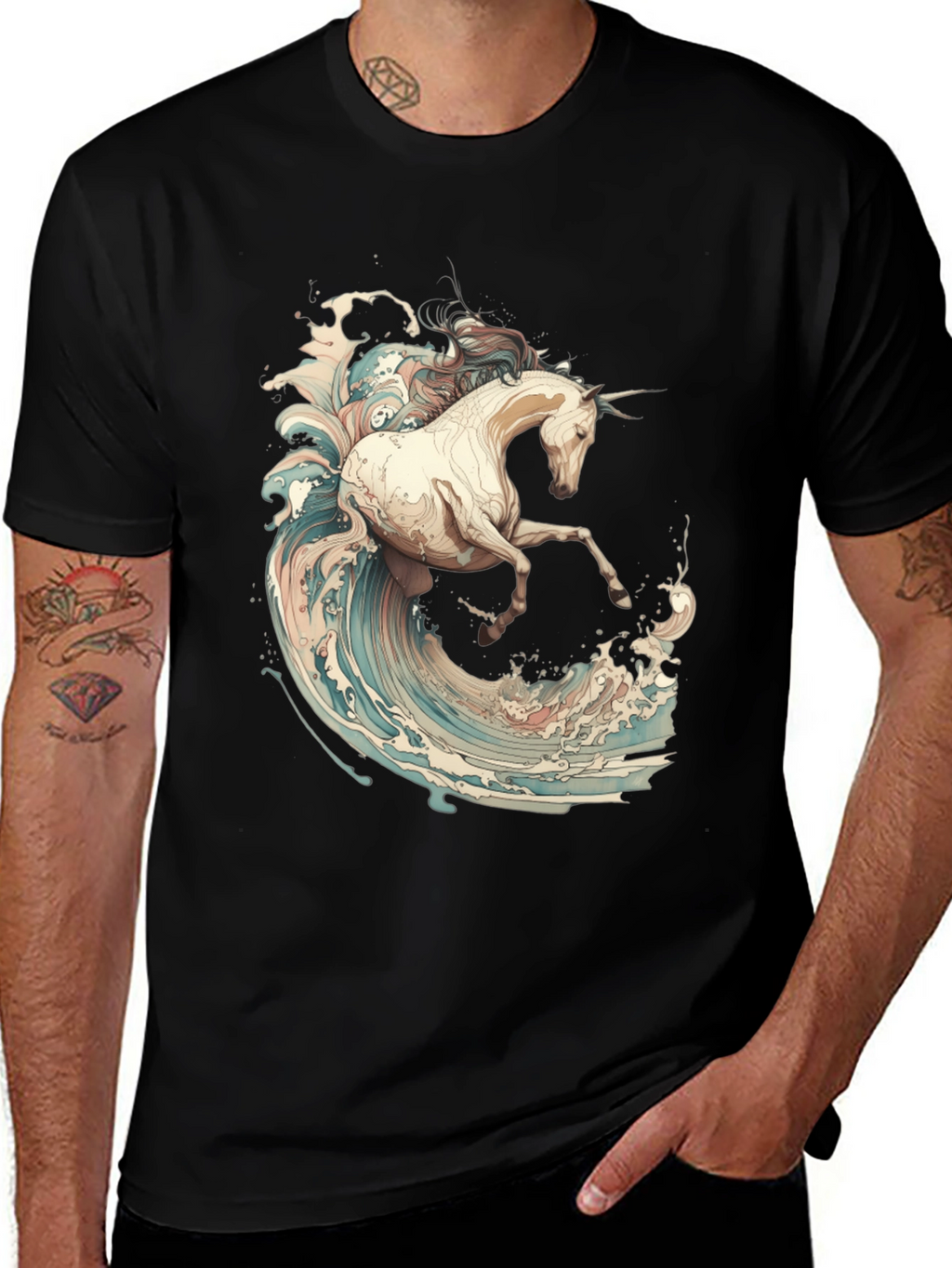 Unicorn Wave Rider Graphic T-Shirt