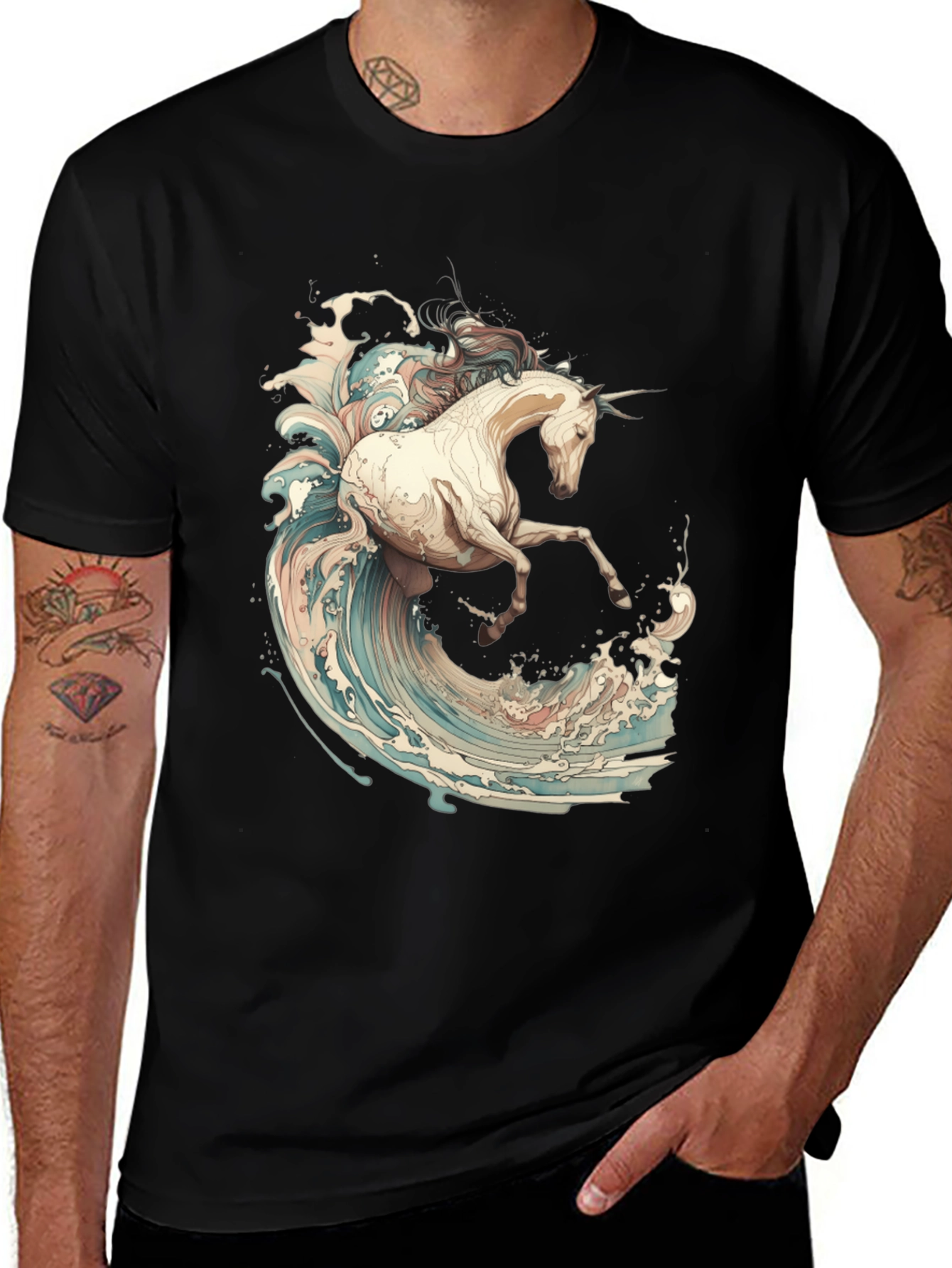 Unicorn Wave Rider Graphic T-Shirt