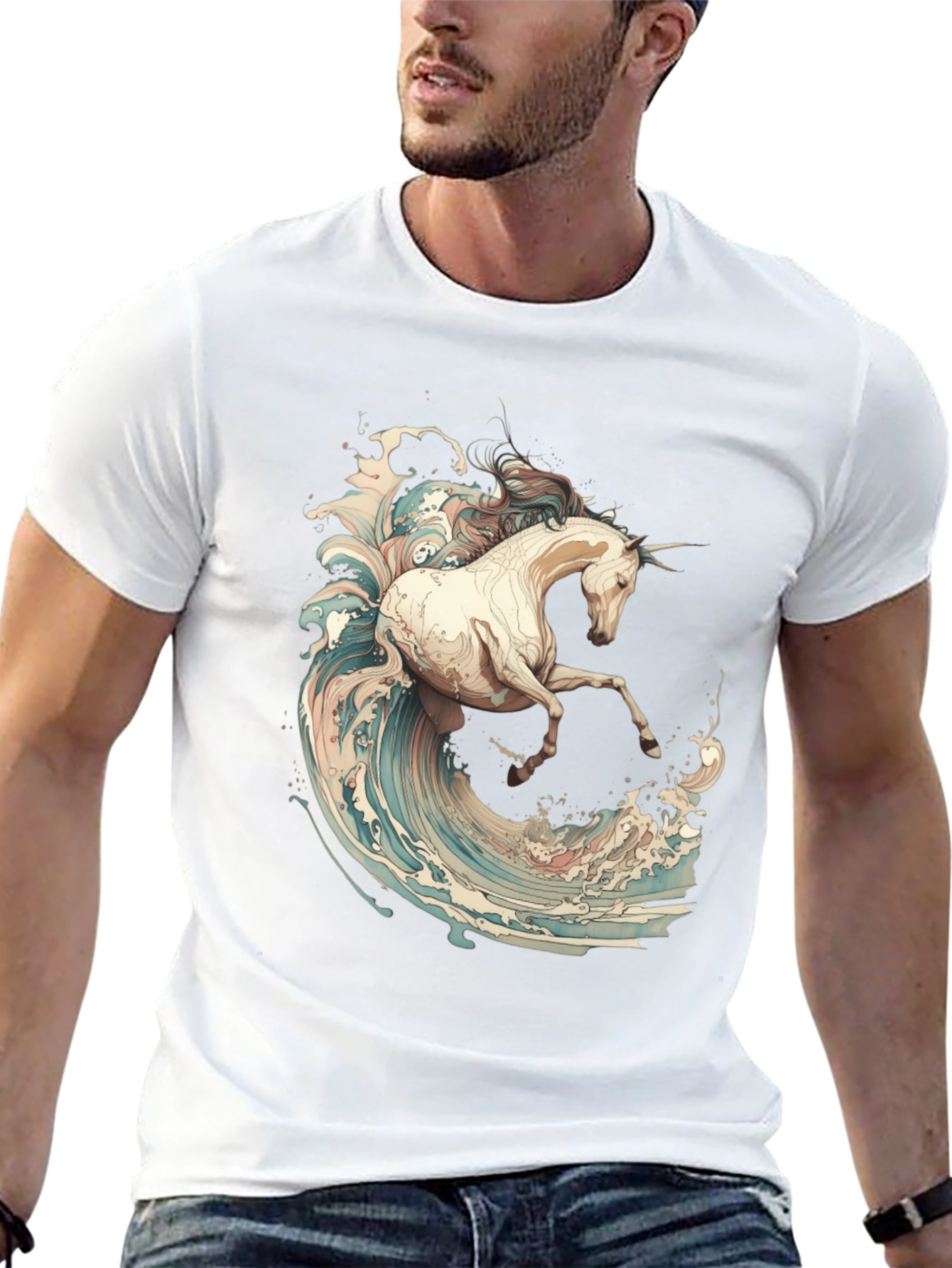 Unicorn Wave Rider Graphic T-Shirt