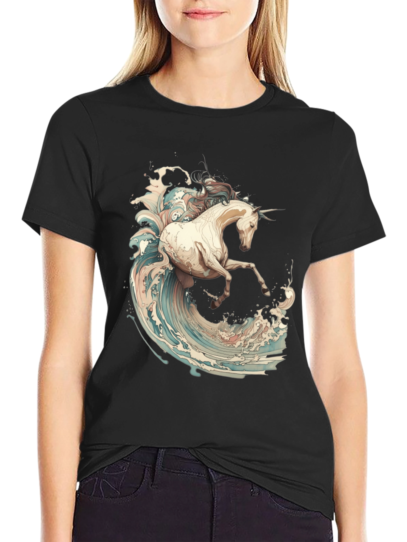 Unicorn Wave Rider Graphic T-Shirt