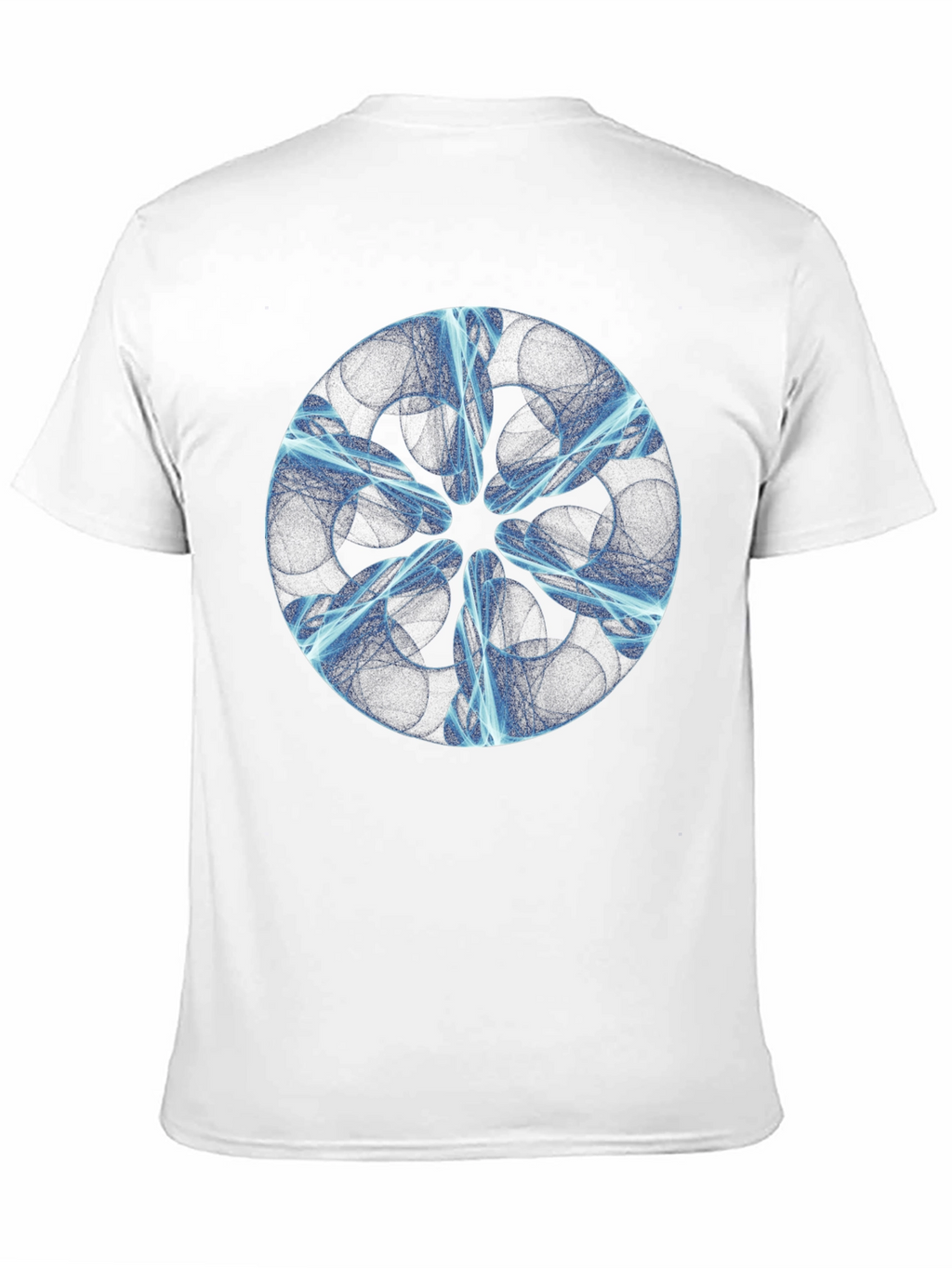 Abstract Blue Light Design Black T-Shirt