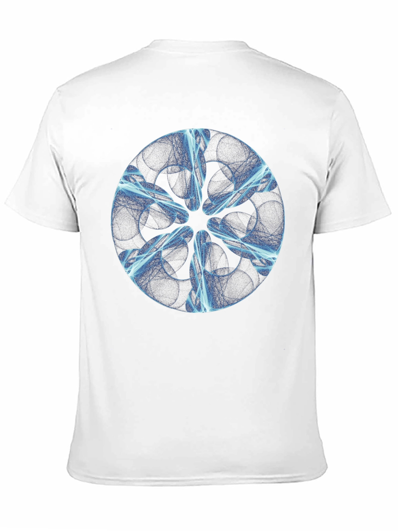 Abstract Blue Light Design Black T-Shirt