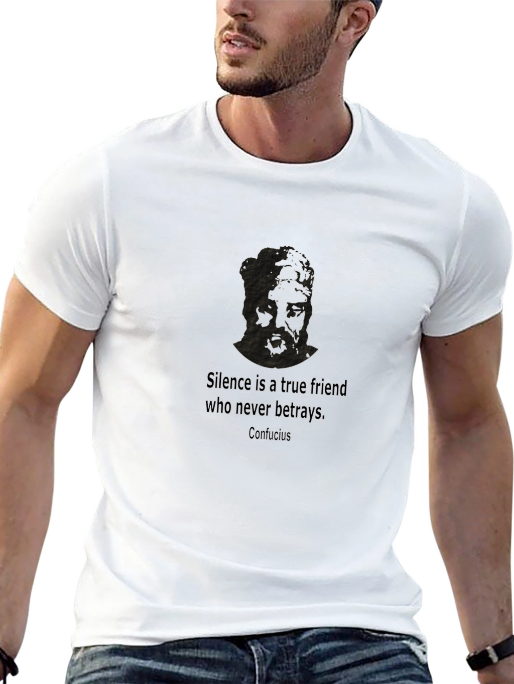 Confucius Quote Black T-Shirt