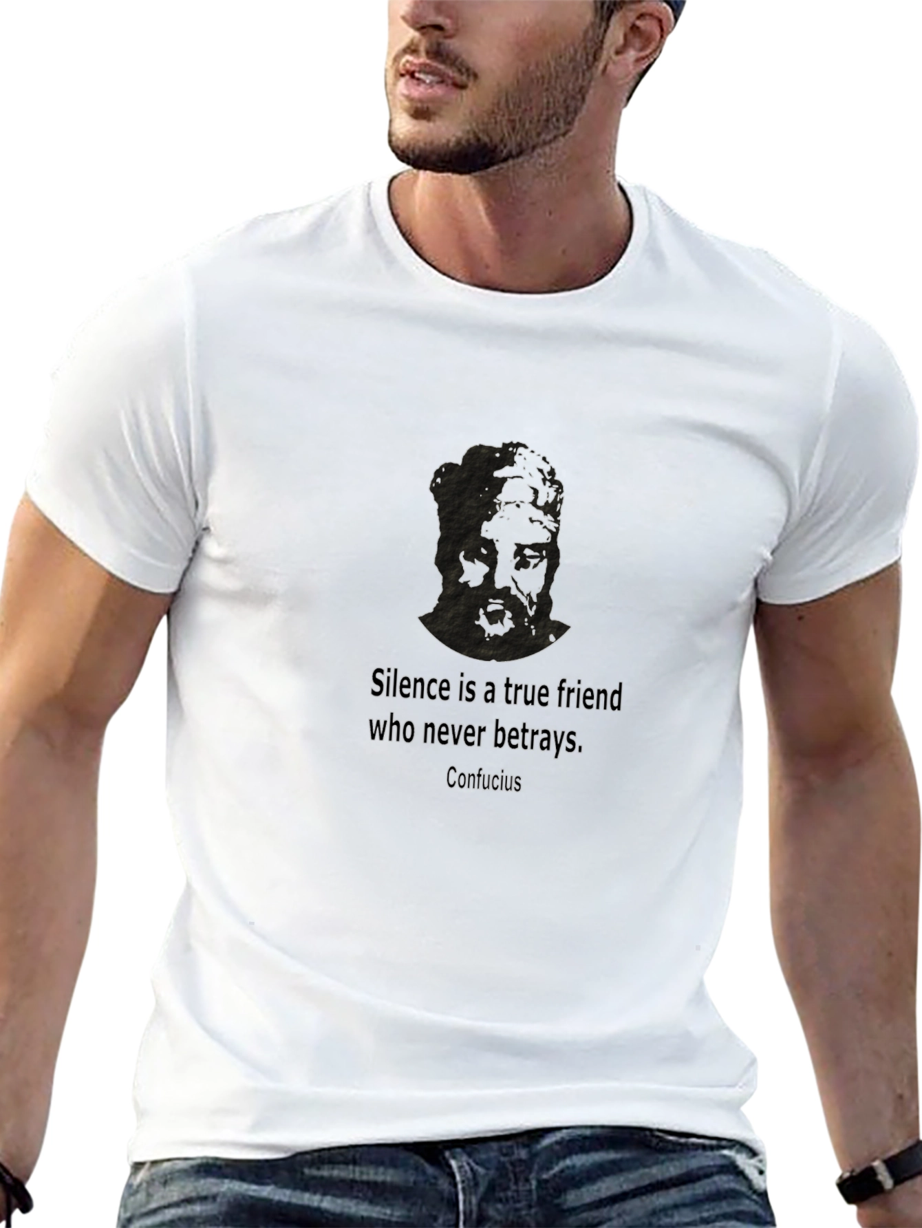 Confucius Quote Black T-Shirt