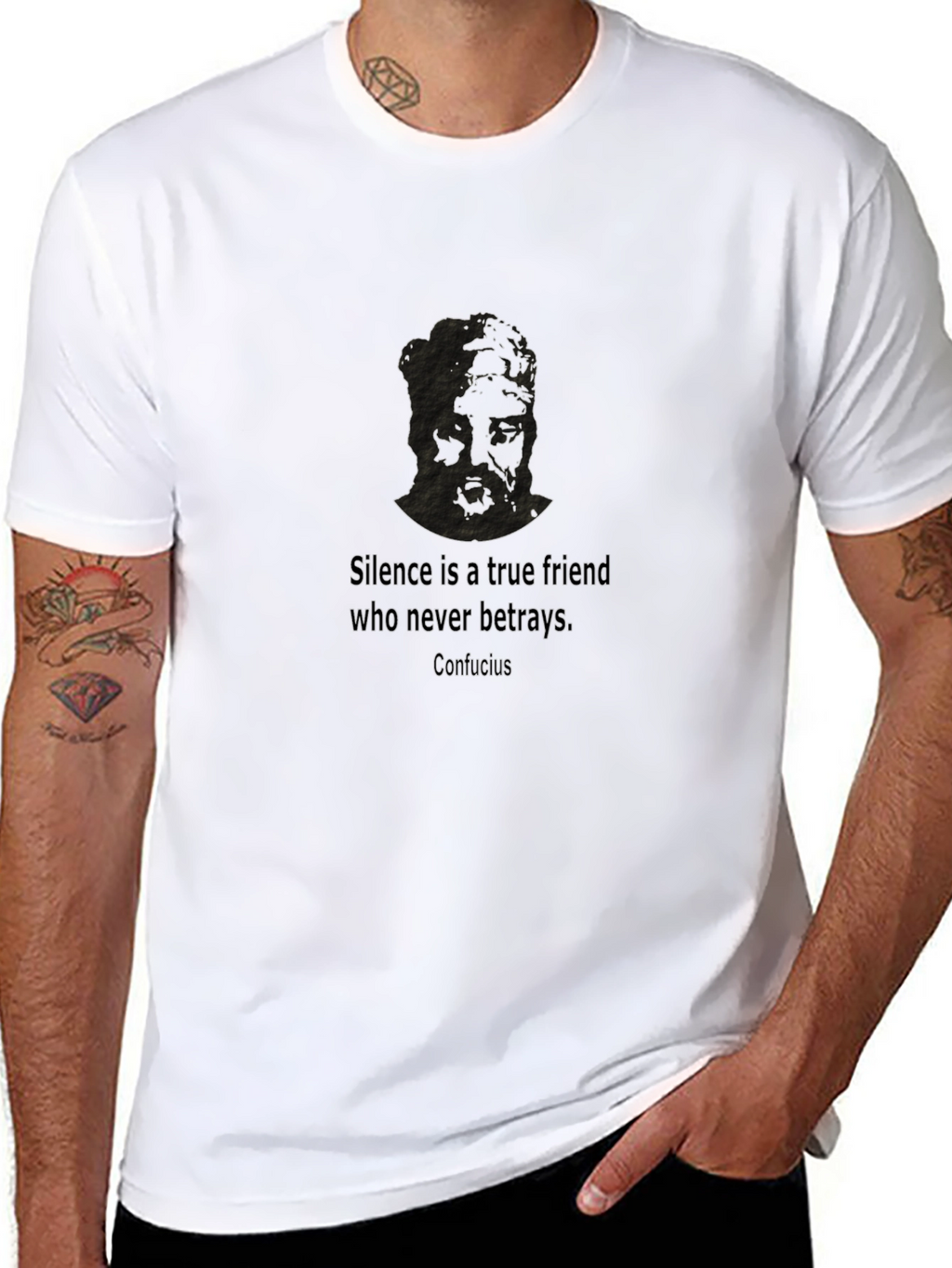 Confucius Quote Black T-Shirt