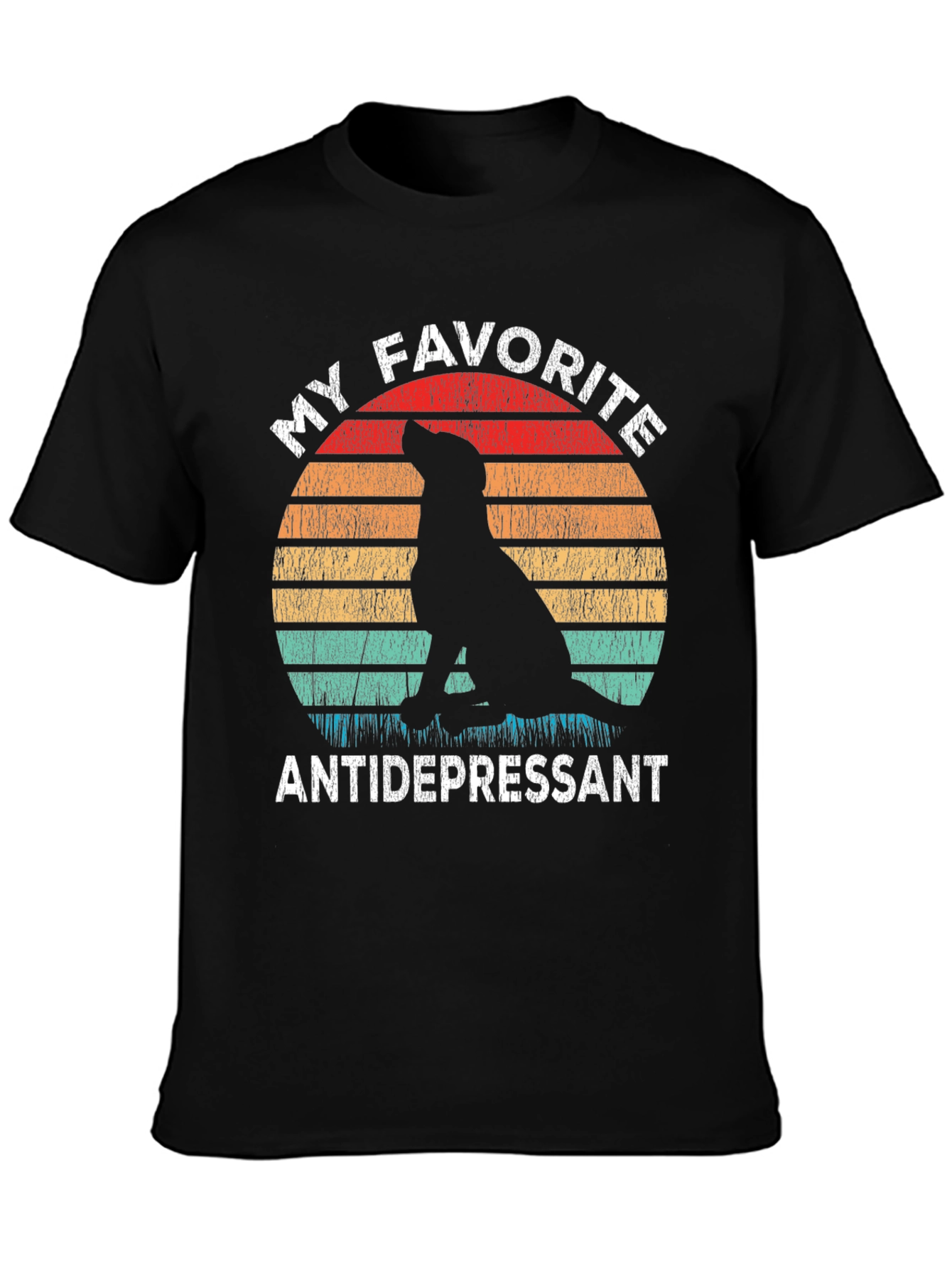 My Favorite Antidepressant Dog Silhouette T-Shirt