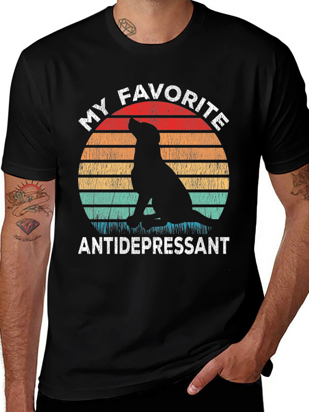 My Favorite Antidepressant Dog Silhouette T-Shirt