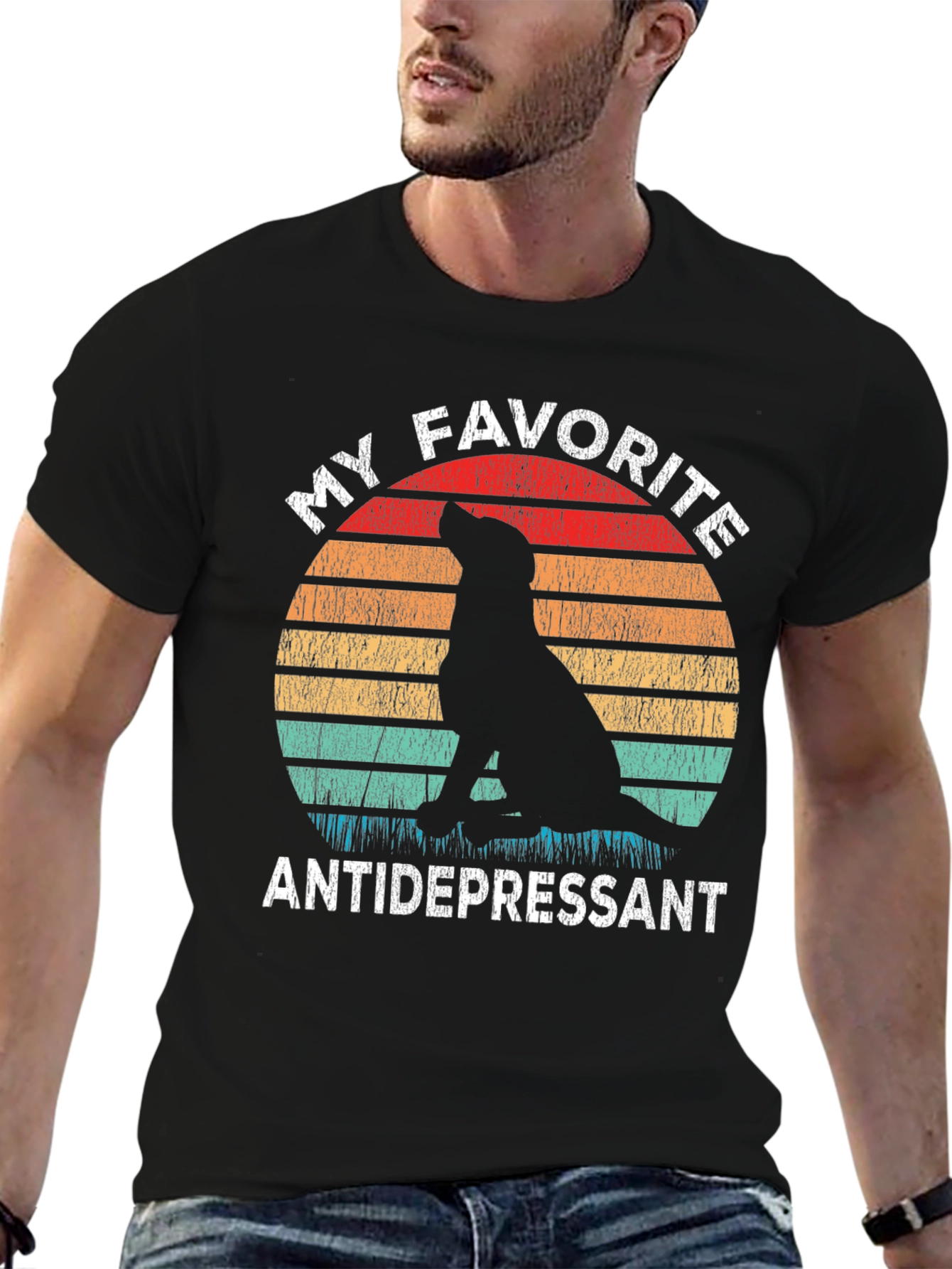 My Favorite Antidepressant Dog Silhouette T-Shirt