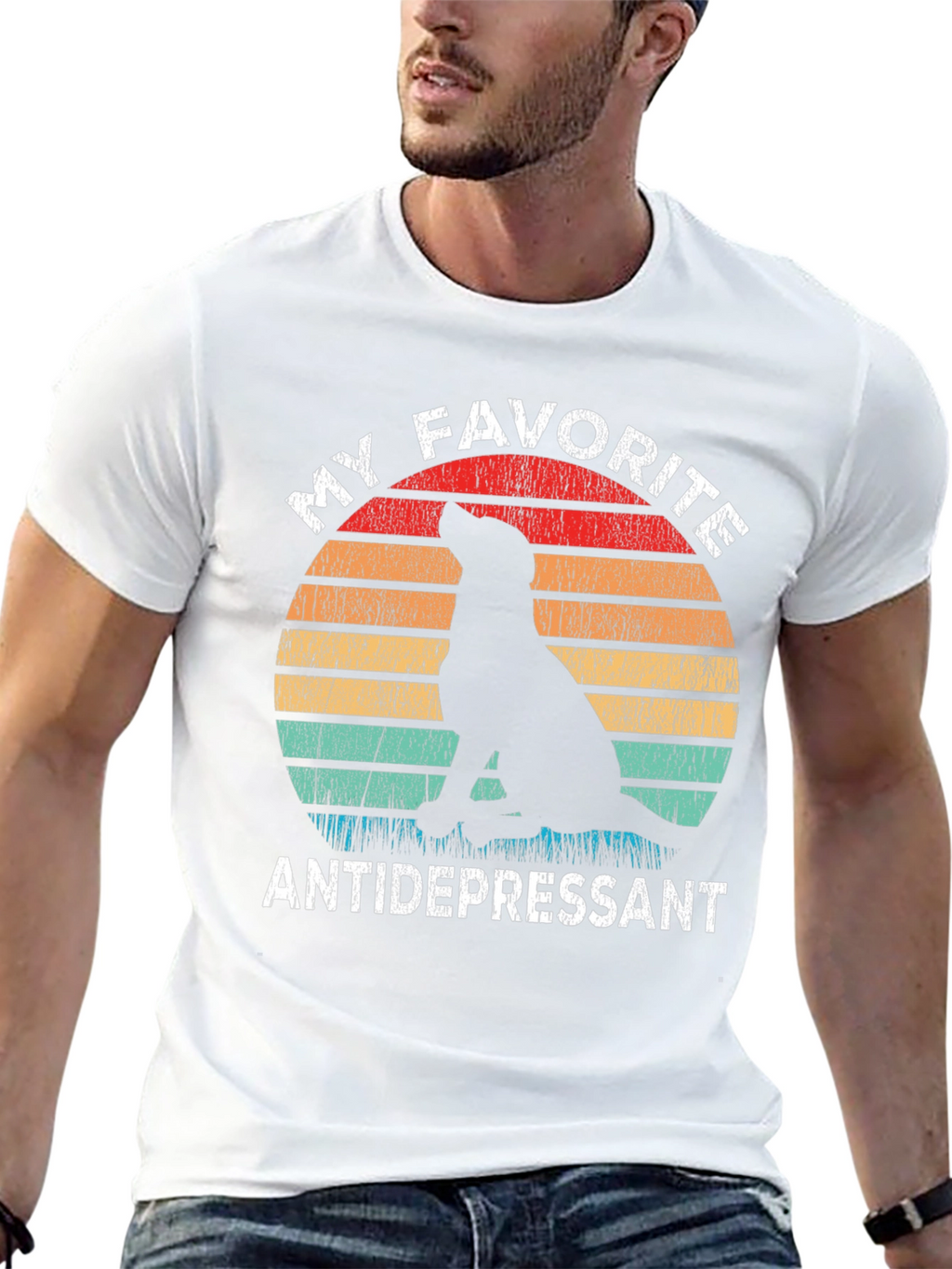My Favorite Antidepressant Dog Silhouette T-Shirt