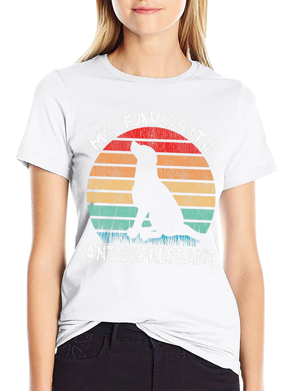 My Favorite Antidepressant Dog Silhouette T-Shirt