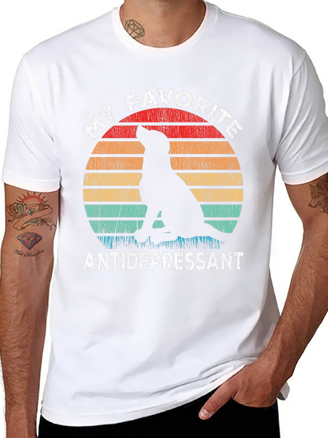 My Favorite Antidepressant Dog Silhouette T-Shirt