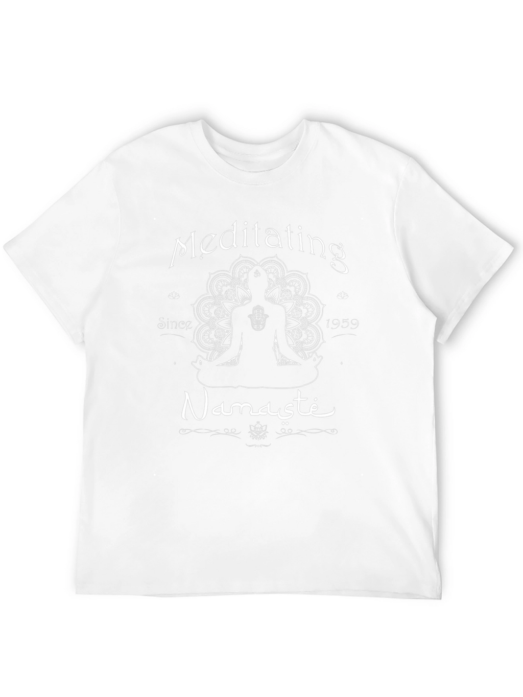 Meditating Namaste Since 1959 Black T-Shirt