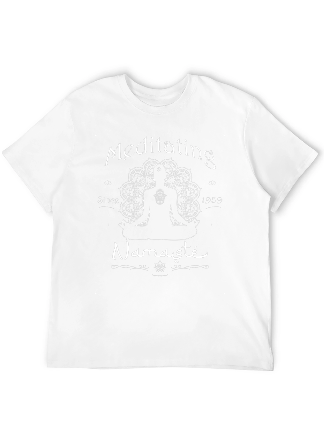 Meditating Namaste Since 1959 Black T-Shirt