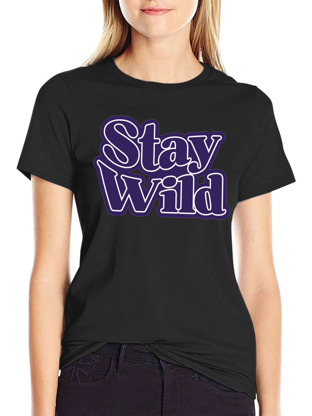 Stay Wild Graphic Tee - Trendy Black T-Shirt