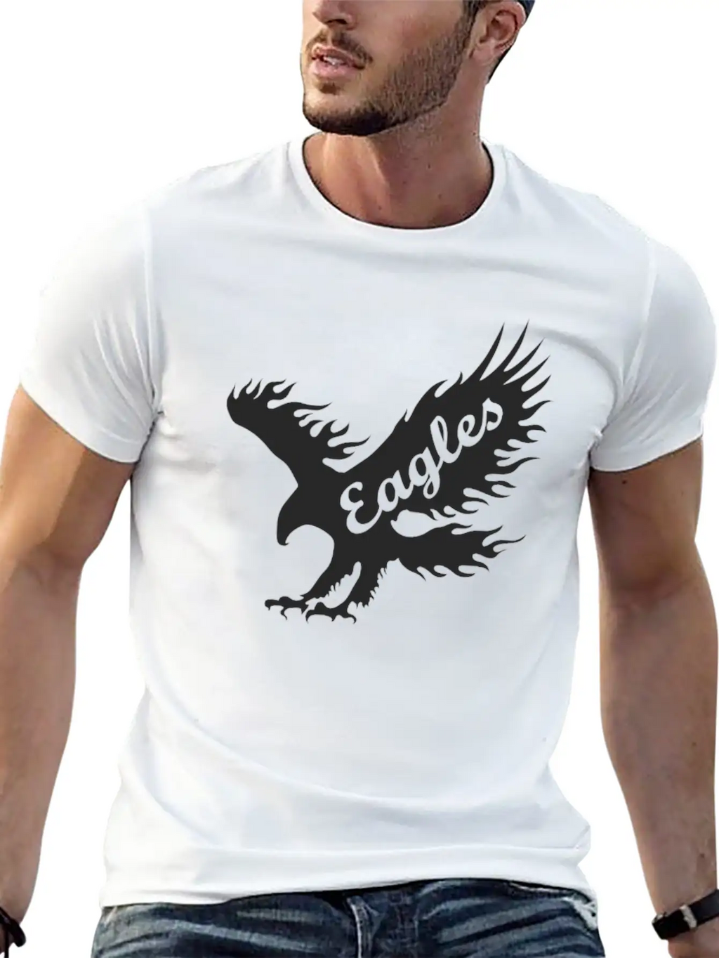 Eagle Black Breathable Soft Cotton T-Shirt – Timeless Casual Look