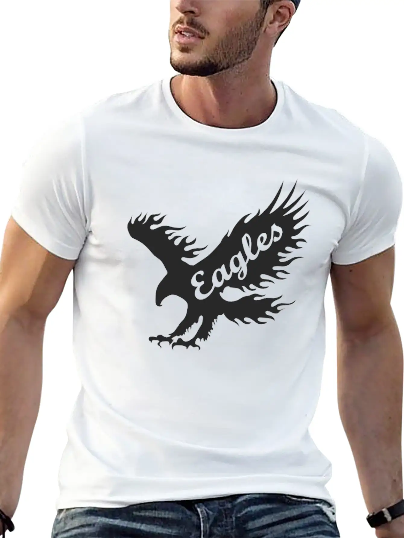 Eagle Black Breathable Soft Cotton T-Shirt – Timeless Casual Look