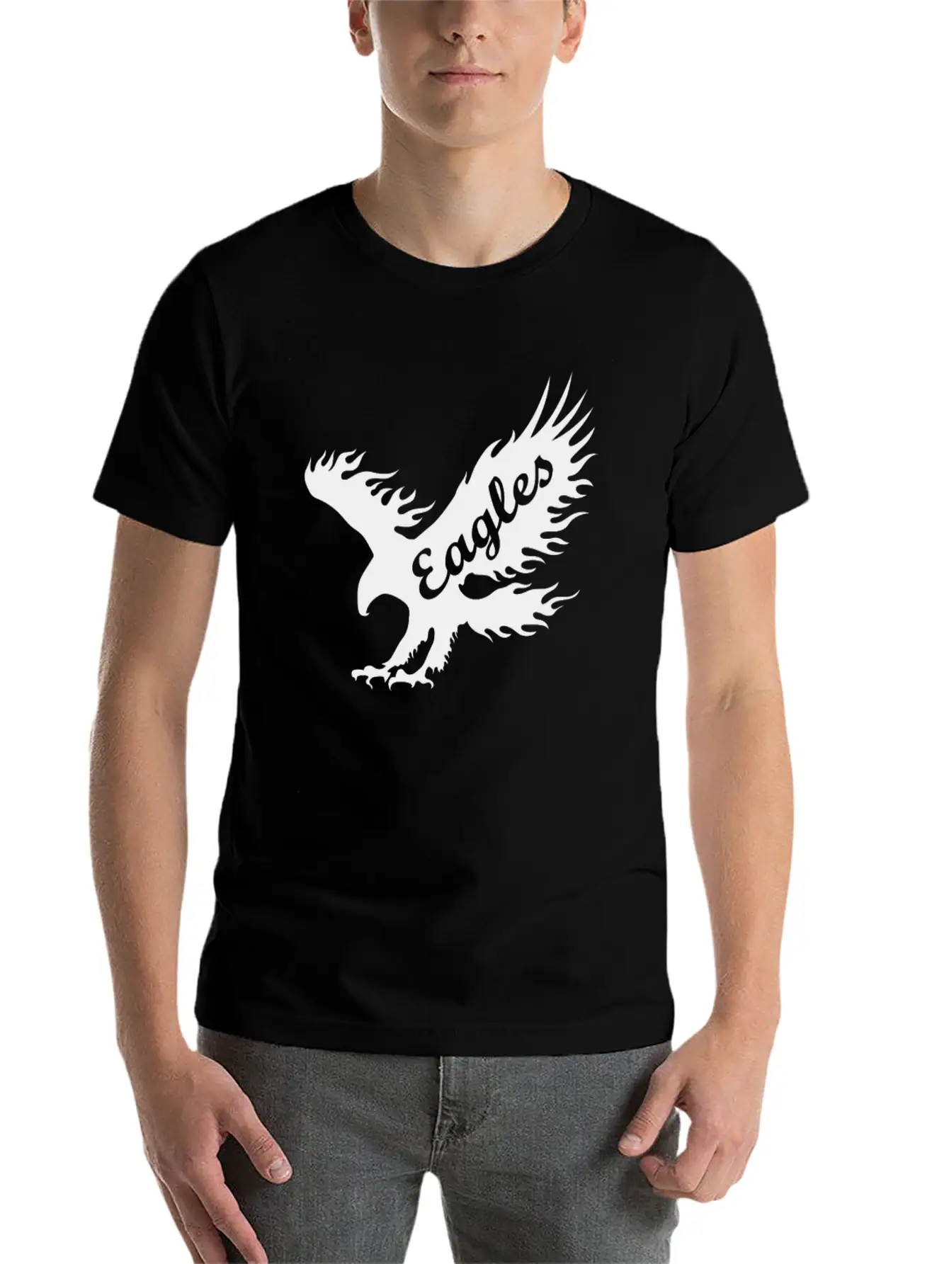 Eagle Black Breathable Soft Cotton T-Shirt – Timeless Casual Look